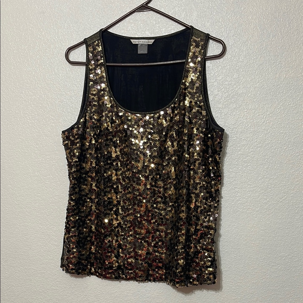 Express Brown Sequin Tank Top Sleeveless